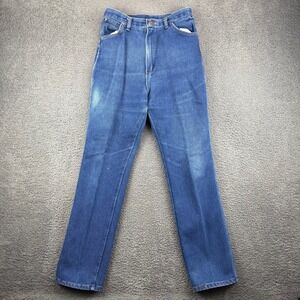 Vintage Wrangler Women 14 x 32 Blue Denim Jeans Straight Leg Made in USA